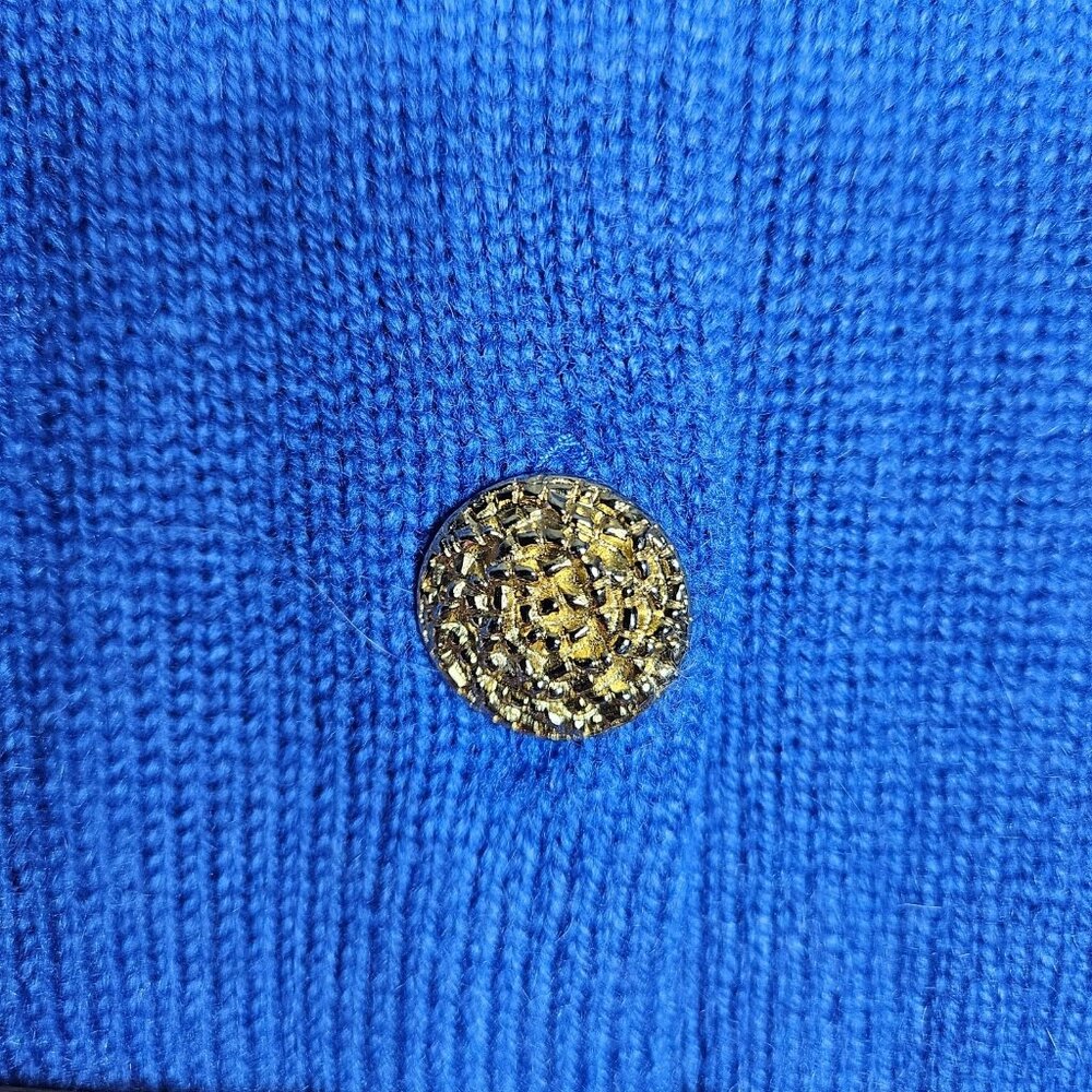 Johnstons Of Elgin Blue 100% Cashmere Golden Button Cardigan 40" 102cm - Picture 11 of 11